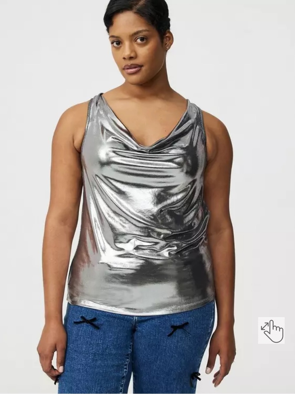 Torrid Liquid Shine Cowl Neck Tank Size 2 NWOT